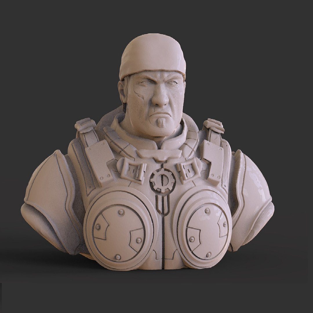 Marcus fenix bust 3D model - TurboSquid 1623253