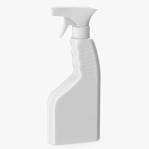 3D spray bottle white plastic model