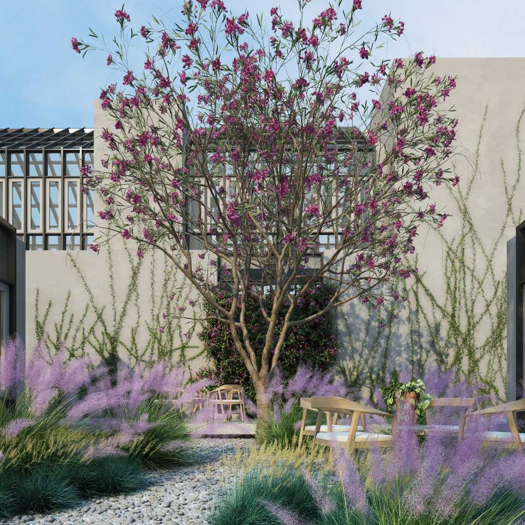 Pink Flamingo Muhly Grass Modelo 3D - TurboSquid 1623786