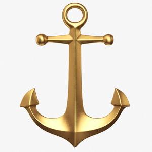 3D anchor gold old