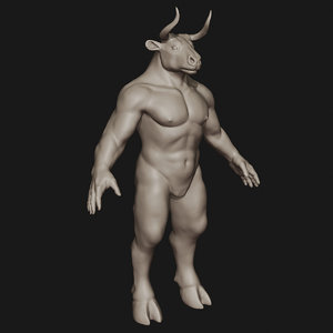 3D model minotaur creature