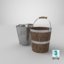 3D model real buckets contains metal