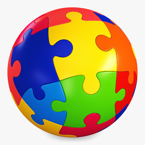 colored sphere puzzle v 3D model
