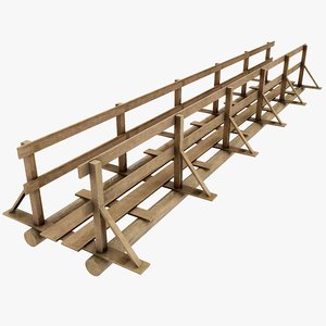 wooden bridge wood 3D