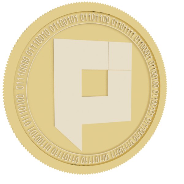 3D pixel pxl gold coin