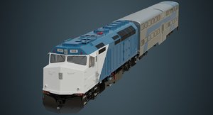 locomotive railcar 3D