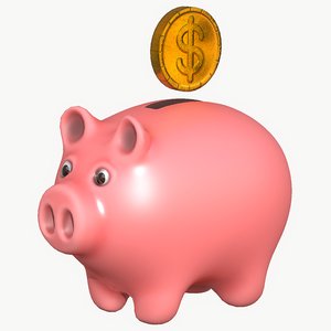 3D pig piggy bank