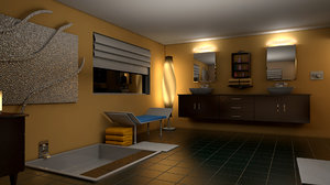 interior restroom bath room 3D model
