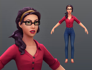 girl woman character ready 3D model