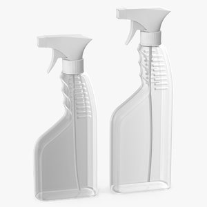 spray bottles plastic v 3D model