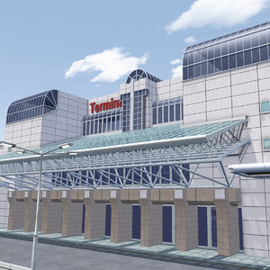 japan airport terminal exterior model