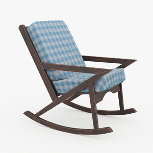 wood rocking sofa chair 3D model
