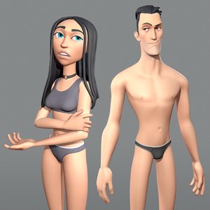 3D anatomy character female male