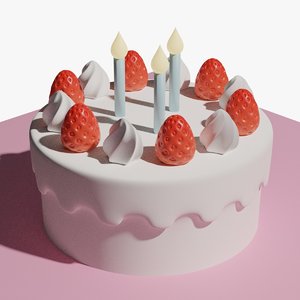 3D birthday cake model
