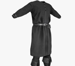 black medieval outfit model