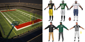 football pack stadium coach 3D model