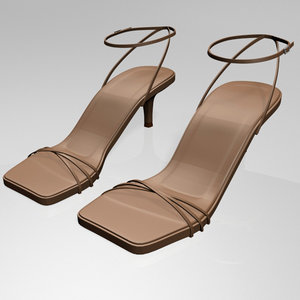 3D stylish square-toe strappy stiletto model