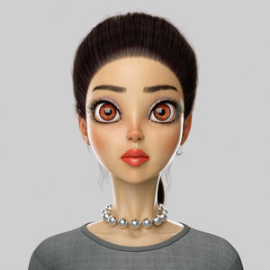 3D cartoon girl bella model