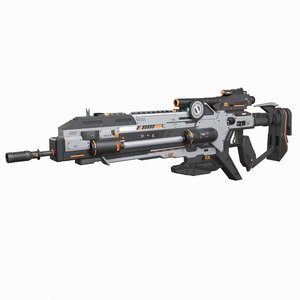 sci-fi gun 3D model