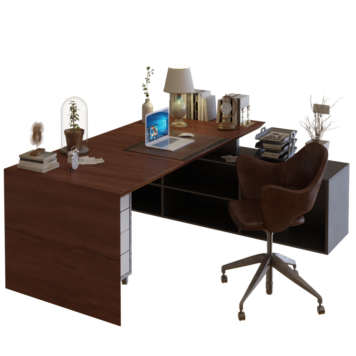 Arbeitstisch Aus Holz 3D Modell TurboSquid 1627260