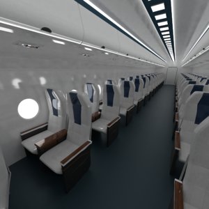 3D economy class aircraft model