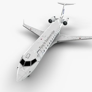 airlines bombardier crj 200 3D model