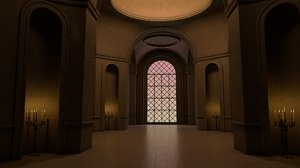 3D great cathedral dungeon church