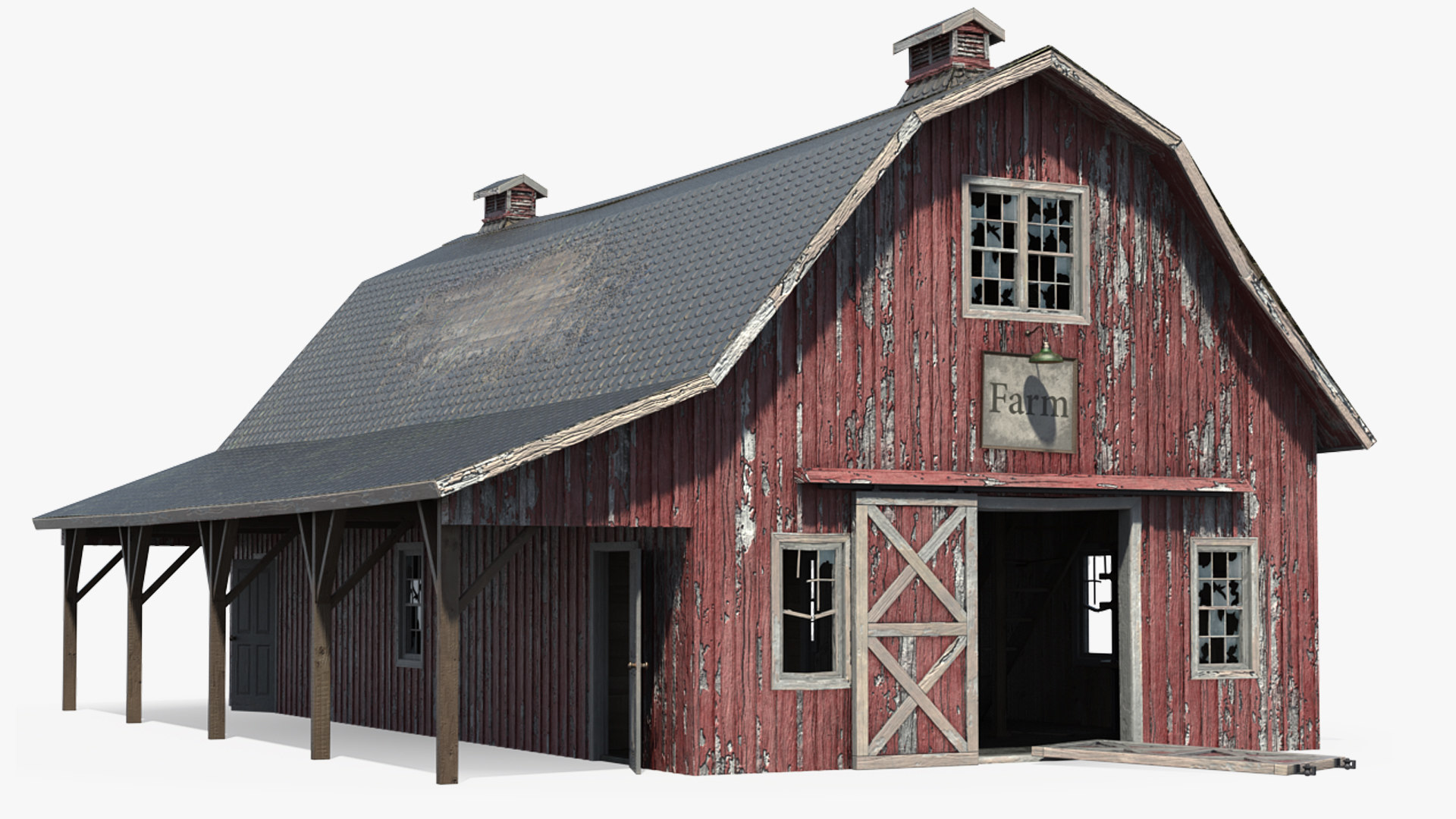 Old abandoned wooden barn model - TurboSquid 1627851