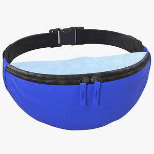 small hip pack blue 3D model