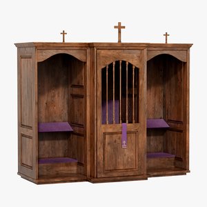 confession confessional 3D model