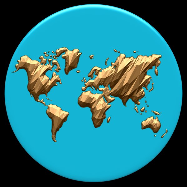 earth globe flat 3D model