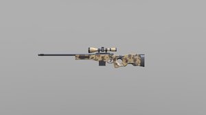3D awm bolt action sniper rifle