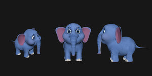 3D model cute cartoon elephant