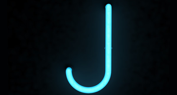 Neon Letter J Alphabet 3d Model Turbosquid