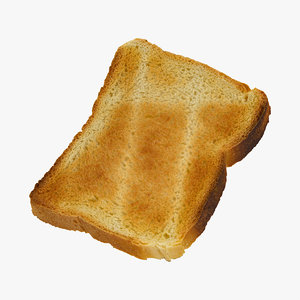 3D bread toast white 01