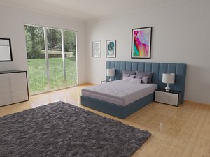 3D bedroom bed