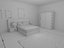 3D bedroom bed