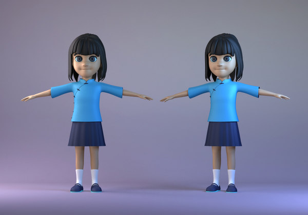 student girl cartoon character model