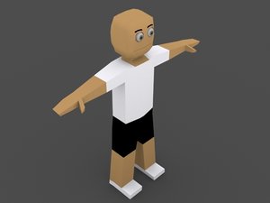 3D simple rigged box character model