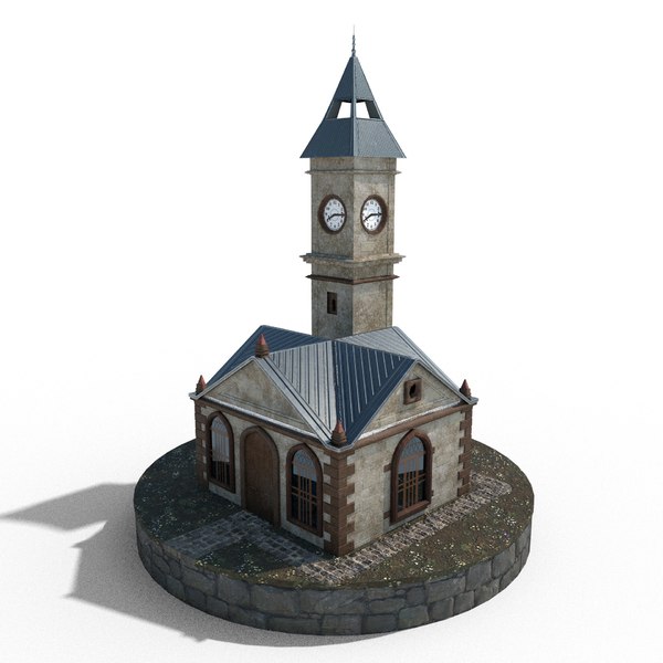 3d model clock tower kayseri turbosquid 1630042