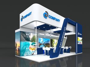 3D model booth exhibit stand