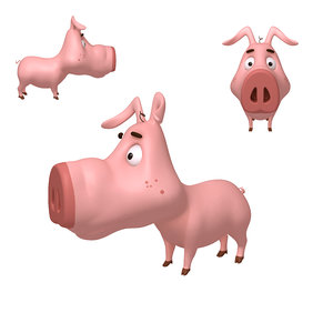 pig cartoon 3D model