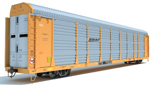 auto carrier railroad car 3D model