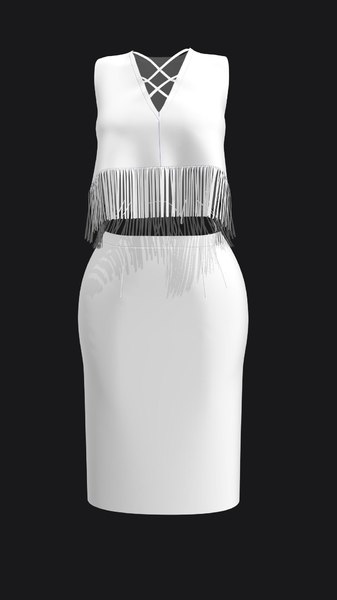 3D model marvelous designer tassletop hskirt