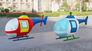 3D cartoon helicopter