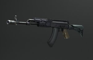 akms ak-47 assault rifle 3D model