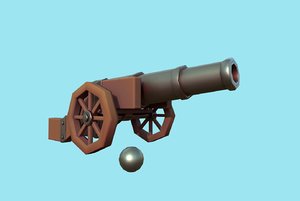 cannon stylized 3D model