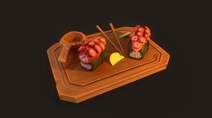 3D sushi octopus model