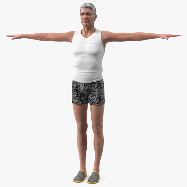 3D old man underwear neutral
