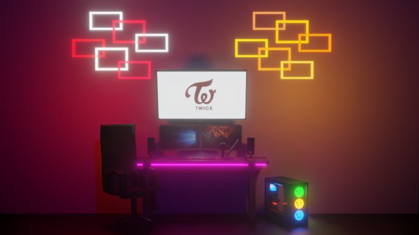 Gaming Room Setup 3d Model Turbosquid